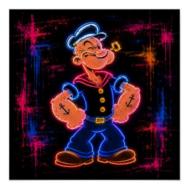 Póster Arte ciberpunk de Popeye (Anverso)