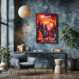 Póster Arte Contemporáneo Nairobi: Ciudad Verde al Sol