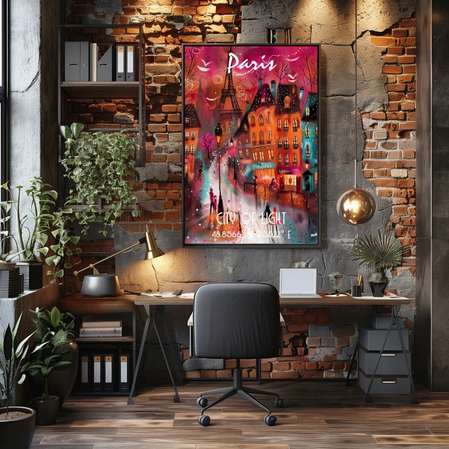 Póster Arte Contemporáneo París en colores vibrantes. (Subido por el creador)