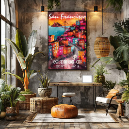Póster Arte Contemporáneo Vibrante de San Francisco
