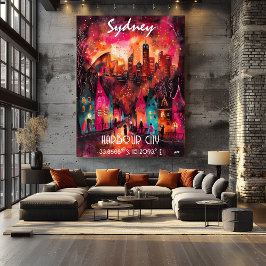 Póster Arte Contemporáneo Vibrante de Sídney