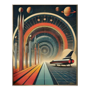 Póster Arte de Agujero de Gusano de Espacio de Edad Media