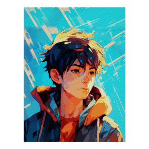 Póster Arte de anime creativo para pared   Chicos 18