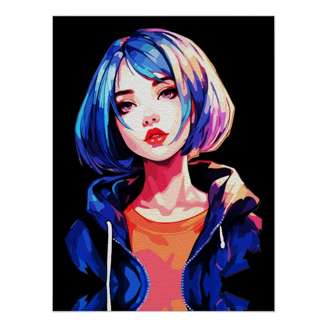 Póster Arte de anime creativo para paredes | Chicas 05 (Anverso)