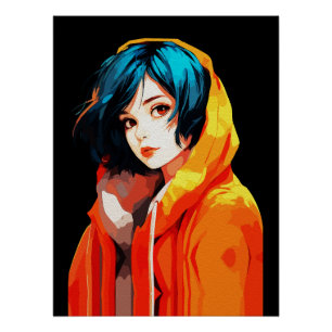 Póster Arte de anime creativo para paredes   Chicas 07