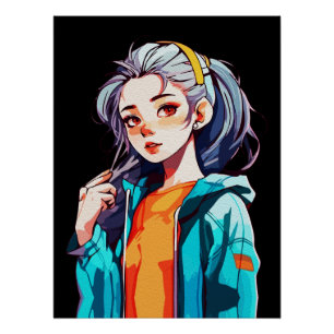 Póster Arte de anime creativo para paredes Chicas 12