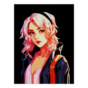 Póster Arte de anime creativo para paredes   Chicas 13