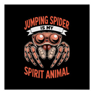 Póster Arte de araña saltarina para hombres mujeres niños