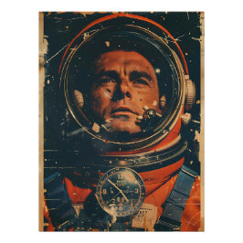 Póster Arte de aventurero espacial retro