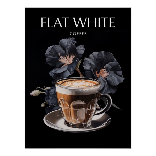 Póster Arte de Café Blanco Plano (Anverso)