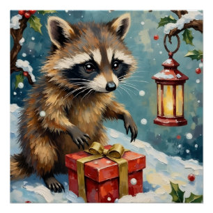 Póster Arte de caja de regalo de Navidad abierta de mapac