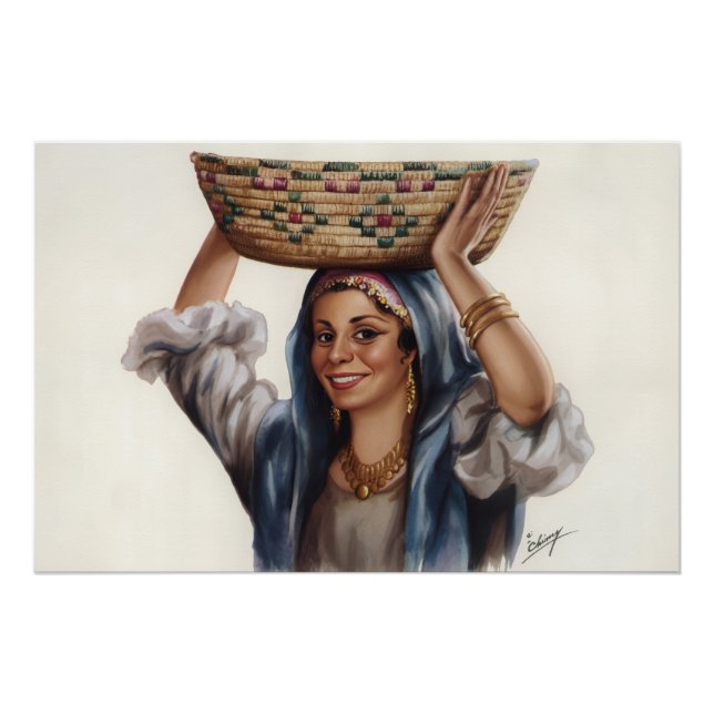 Póster Arte de Cesta de Mujer Egipcia (Anverso)
