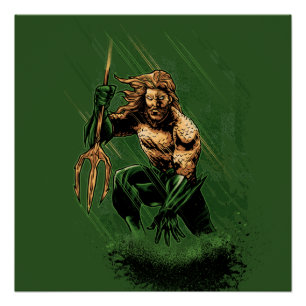 Póster Arte de cómic dinámico del guerrero Tridente del R