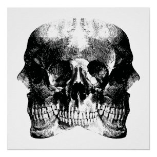 Póster Arte de cráneo gótico oscuro