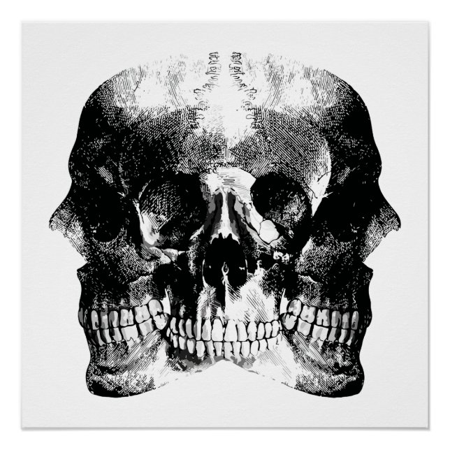 Póster Arte de cráneo gótico oscuro (Anverso)