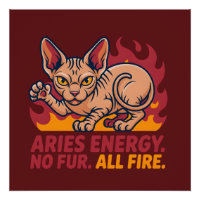 Arte de Energía del Zodiaco de Fuego de Gato Sphyn
