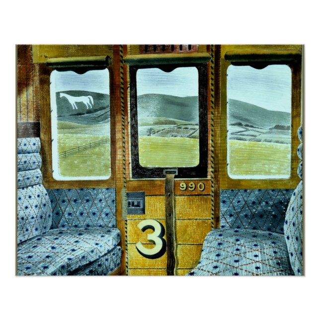 Póster Arte de Eric Ravilious, Paisaje de tren, (Anverso)