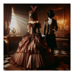 Póster Arte de fantasía steampunk victoriana para un masq