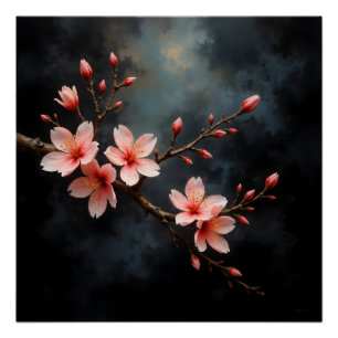 Póster Arte de Flor de Melocotón Vietnamita