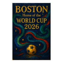 Póster Arte de Fútbol de Boston 2026 Diseño de Fútbol