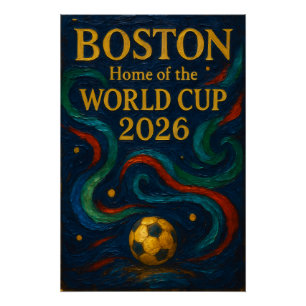 Póster Arte de Fútbol de Boston 2026 Diseño de Fútbol