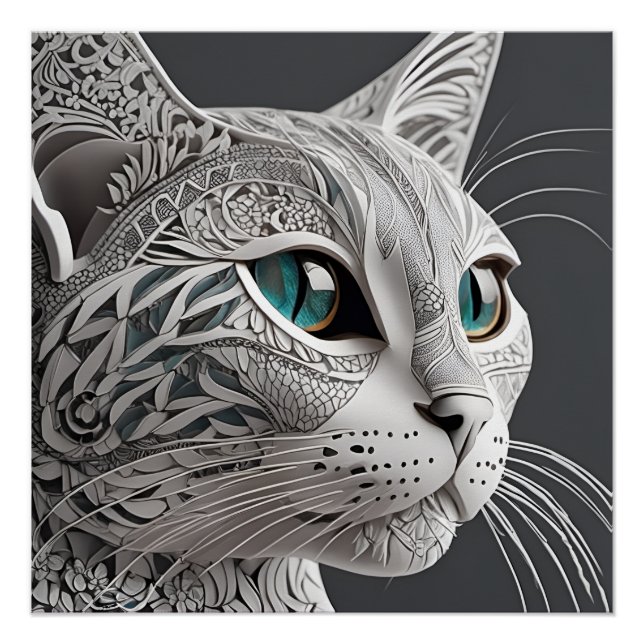 Póster arte de gato de gustav klimt (Anverso)