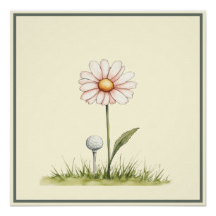 Póster Arte de golf caprichoso para sala infantil o guard