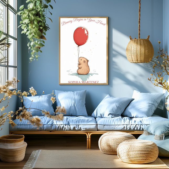 Póster Arte de guardería personalizado - Capibara y globo (Subido por el creador)