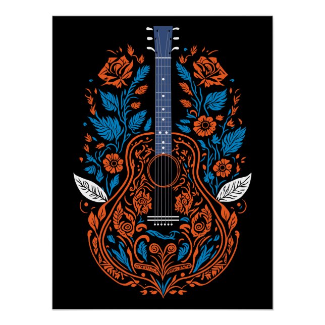Póster Arte de guitarra country (Anverso)