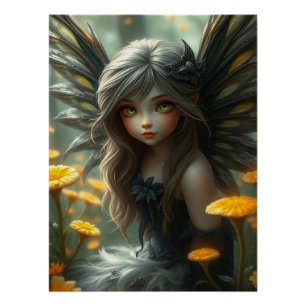 Póster Arte de hadas con plumas cúpulas