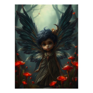 Póster Arte de hadas con plumas cúpulas