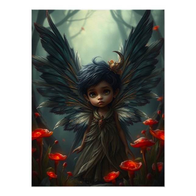 Póster Arte de hadas con plumas cúpulas (Anverso)