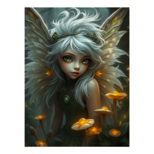 Póster Arte de hadas con plumas cúpulas