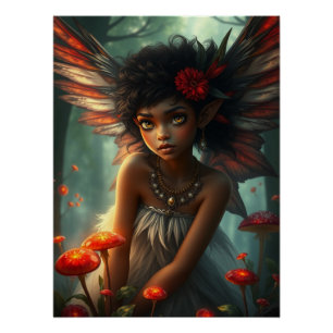 Póster Arte de hadas con plumas cúpulas