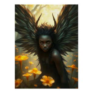 Póster Arte de hadas con plumas cúpulas
