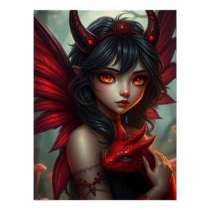 Póster Arte de hadas de Dragon brillante