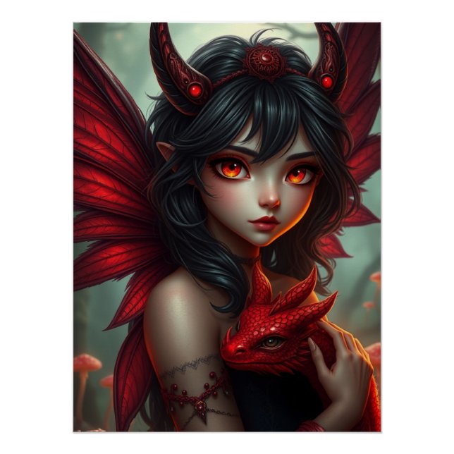 Póster Arte de hadas de Dragon brillante (Anverso)