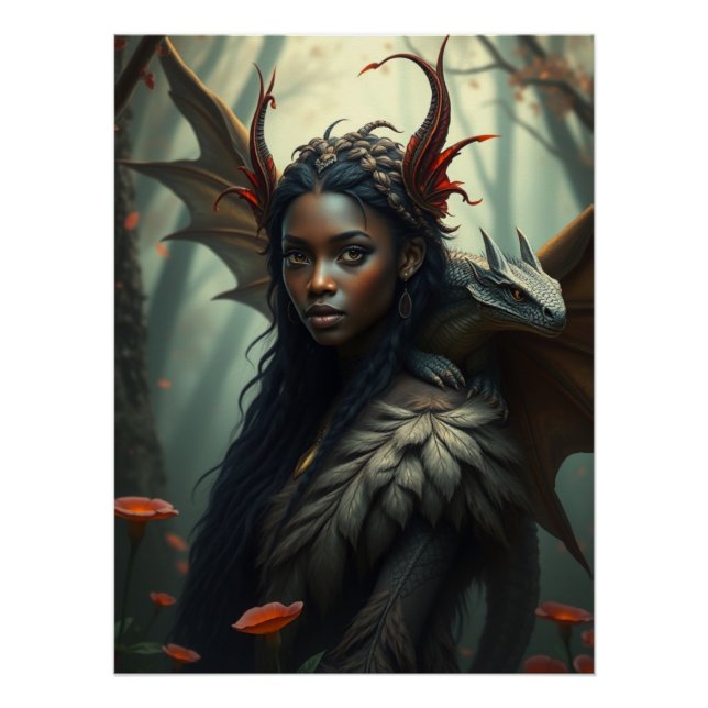 Póster Arte de hadas de Dragon brillante (Anverso)