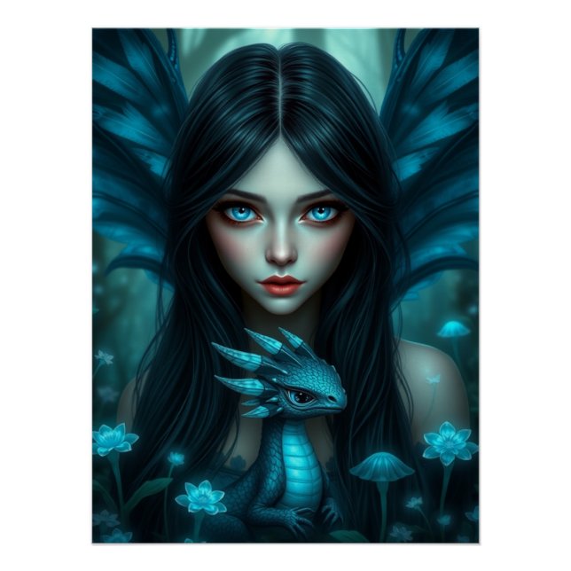 Póster Arte de hadas de Dragon brillante (Anverso)