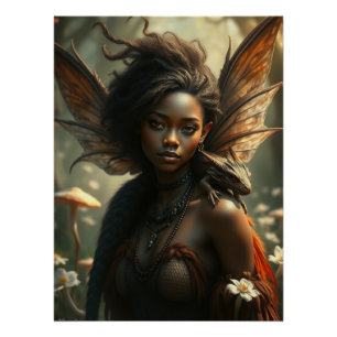 Póster Arte de hadas de Dragon brillante