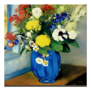 Póster Arte de jarrón de flores serenas