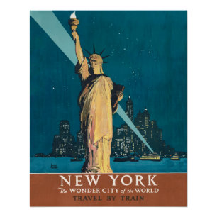 Póster Arte de la Estatua de la Libertad de la Ciudad Mar