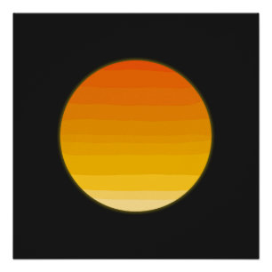 Póster Arte de línea de sol boho minimalista Des de sol
