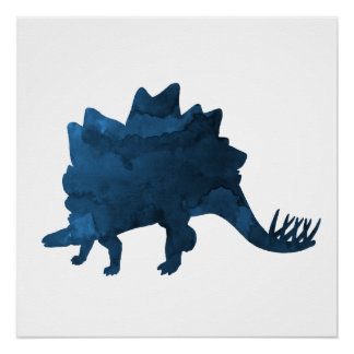 Póster Arte de los dinosaurios de Stegosaurus