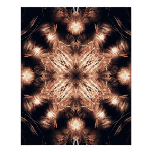 Póster Arte de Mandala Fractal de Arenisca Radiante