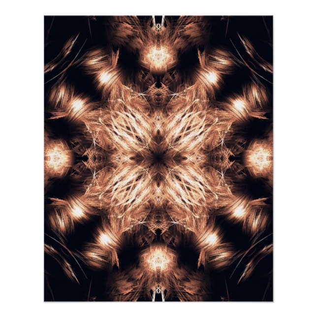 Póster Arte de Mandala Fractal de Arenisca Radiante (Anverso)