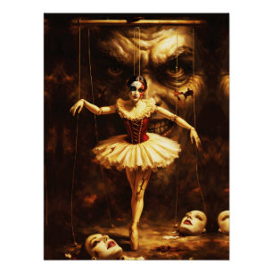 Póster Arte de Marioneta Bailarina de Terror Muñeca Espel