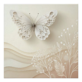 Póster Arte de mariposa Paleta suave Diseño gráfico