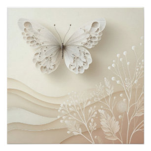 Póster Arte de mariposa Paleta suave Diseño gráfico