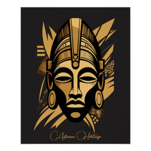 Póster Arte de Máscaras Africanas Legado y Orgullo - Hist